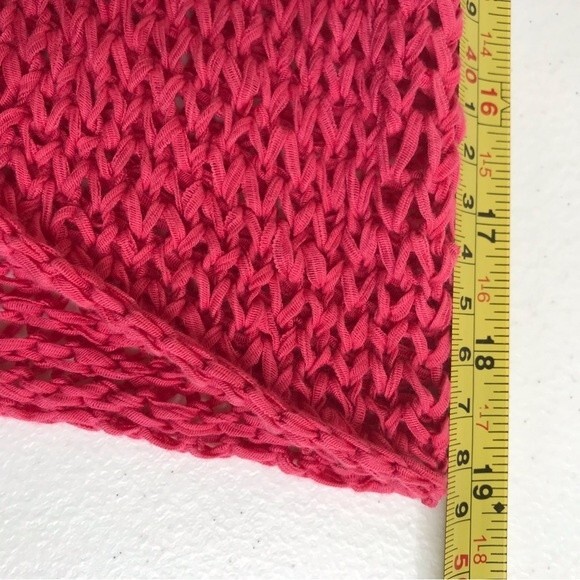 J Jill Pure Jill Pink Knit Open Weave Shawl Collar Vest Women Size Small Crochet - Picture 10 of 12
